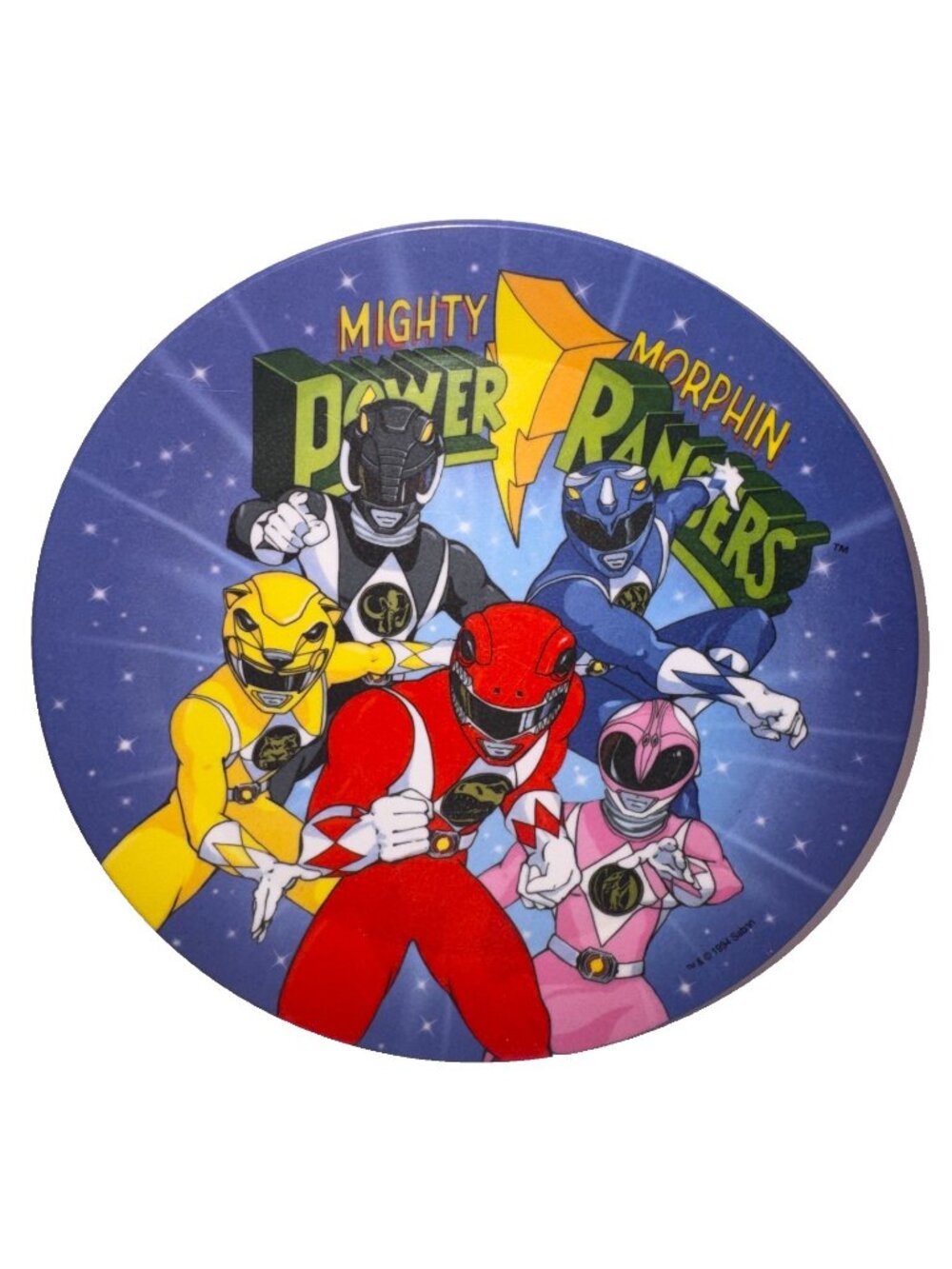 Vintage 1994 Saban Mighty Morphin Power Rangers Plate 90s Kitchenware